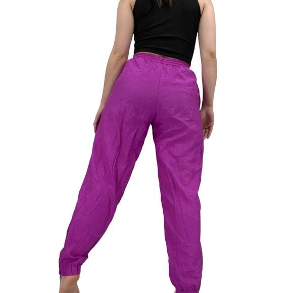 Vintage 80’s 90’s Santolina Bay Running Pants Fuchsia Nylon Medium - Picture 2 of 9